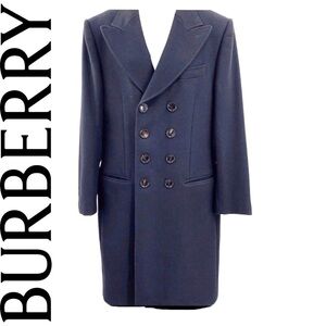BURBERRY WOMEN WOOL DOUBLE BREASTED STRAIGHT COAT made in Italy SZ R50